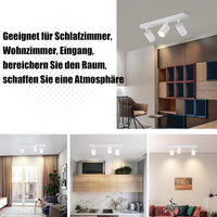 ZMH Faretto da soffitto bianchi 3 luci GU10 girevoli 350° moderni industriali anche parete per ingresso soggiorno max25W