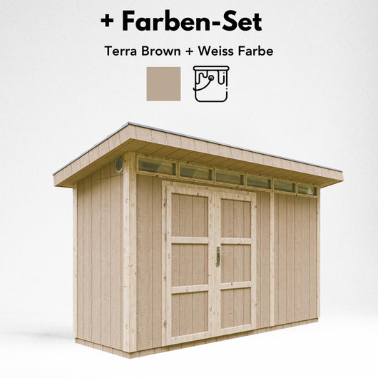 Casetta da Giardino di QUALIT? PREMIUM 4,3m?²-L161xW411cm - TIMBELA M902A-TERRA BROWN