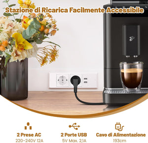 Armadio Dispensa da Cucina, Credenza da Cucina Alta con Ripiani Regolabili in 3 Posizioni, Illuminazione a LED e Presa Elettrica, per Sala da Pranzo, Soggiorno, Cucina, 100 x 40 x 181 cm