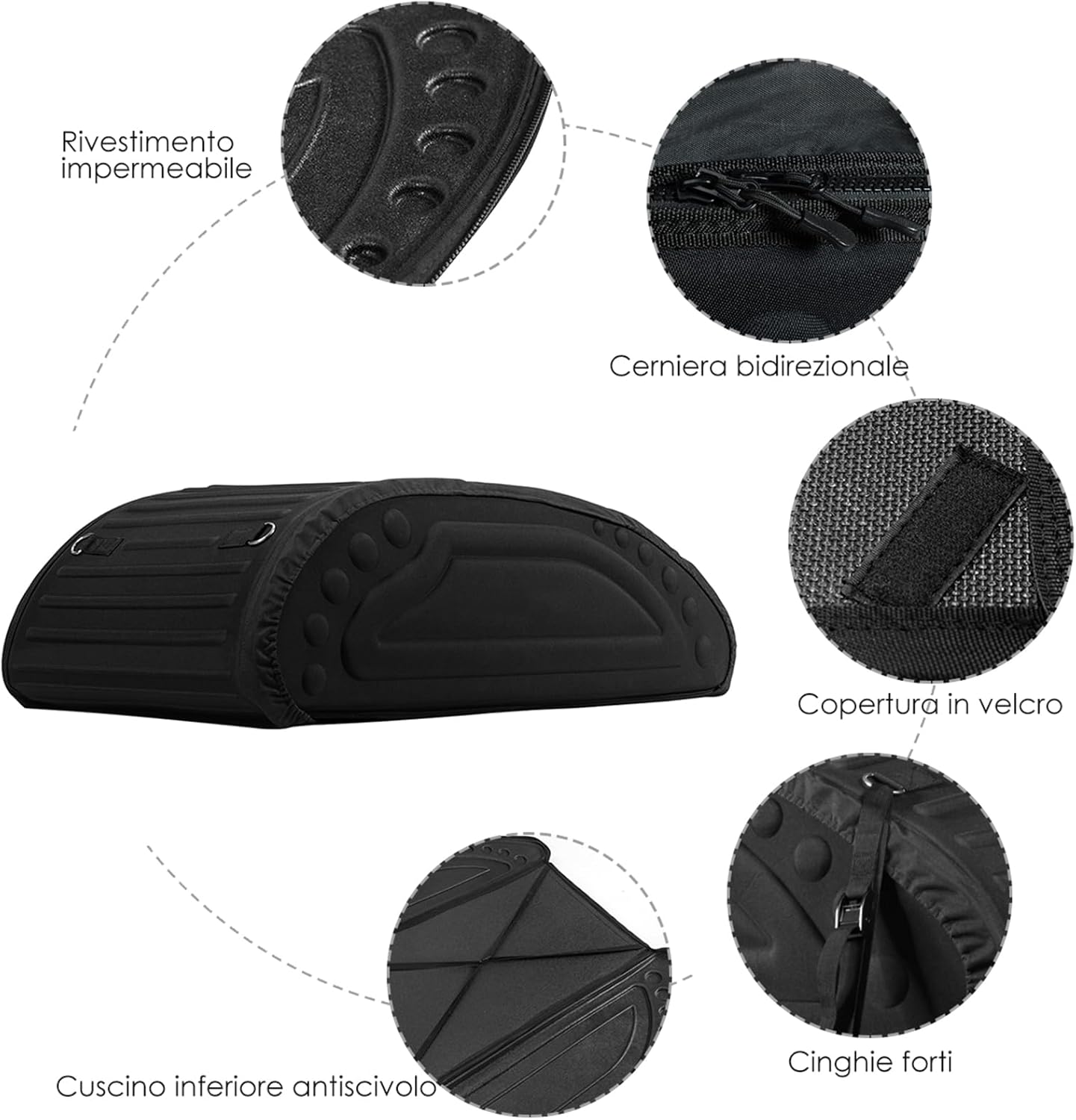 Borsa da Tetto per Auto, 400L, Borsa Portapacchi Universale Impermeabile, Pieghevole, Con 4 Cinghie Rinforzate e 4 Ganci Porta Nero