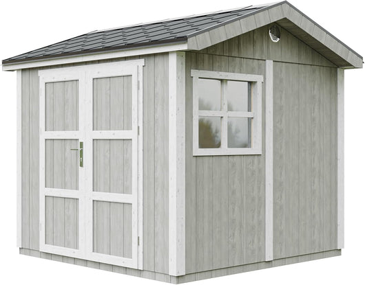 Casetta da giardino di qualit? premium 5,9 m² - H252x250x294 cm - Timbela M913A-TUNDRA GREY