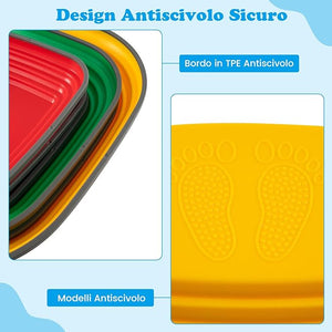 6 Pezzi Pietre di Passo per Bambini, Pietre di Equilibrio Antiscivolo per Esercizio Interno/Esterno, Blocchi di Equilibrio Quadrati per Bambini 3+ Anni