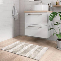 Tappeto Camera Scendiletto Bagno 50x80 Cm Cotone Intrecciato Morbido Assorbente Panna