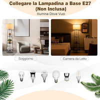 Lampada da Terra con 3 Ripiani, Lampada da Stelo con Paralume in Lino, Lampada Moderna per Soggiorno, Camera da Letto e Ufficio, 41 x 153 cm