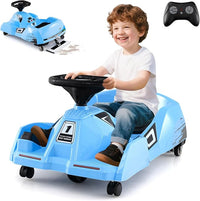 Go Kart Elettrico per Bambini, 12V Macchina Elettrica con Telecomando 3 Velocità Clacson Musica, 2-4 km/h, Regalo per Bambini 2-5 Anni (Blu)