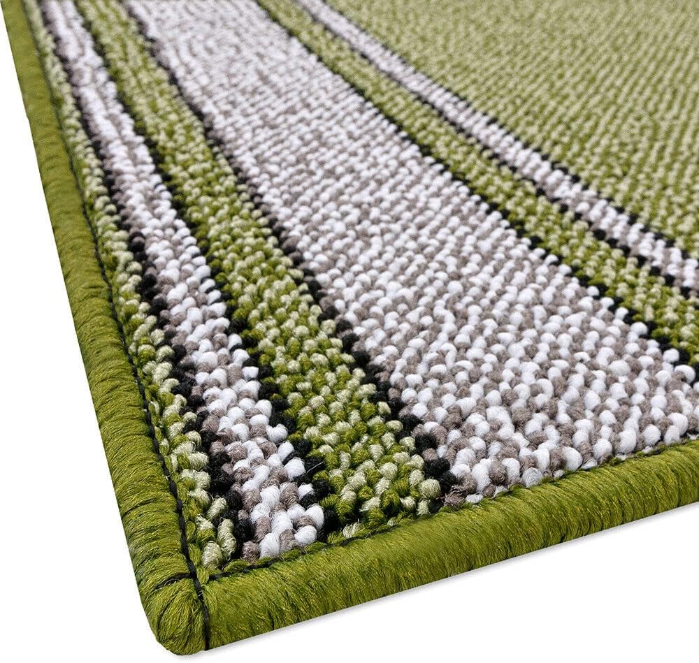 Tappeto Scala Passatoia Ingresso Corsia Scale Antiscivolo Stile Classico Verde 67x140 cm