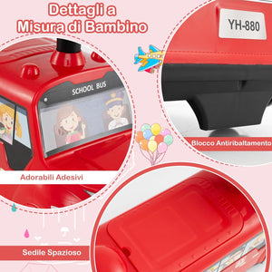 Auto a Spinta per Bambini, Autobus da Passeggio con Pulsante Musicale Comparto di Stoccaggio Blocco Antiribaltamento, Ideale per Bambini 19-36 Mesi