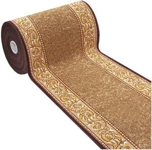 Passatoia Scala Bordata 67x1000 cm Ingresso Corridoio Tappeto Cucina Gradini Stile Barocco Marrone