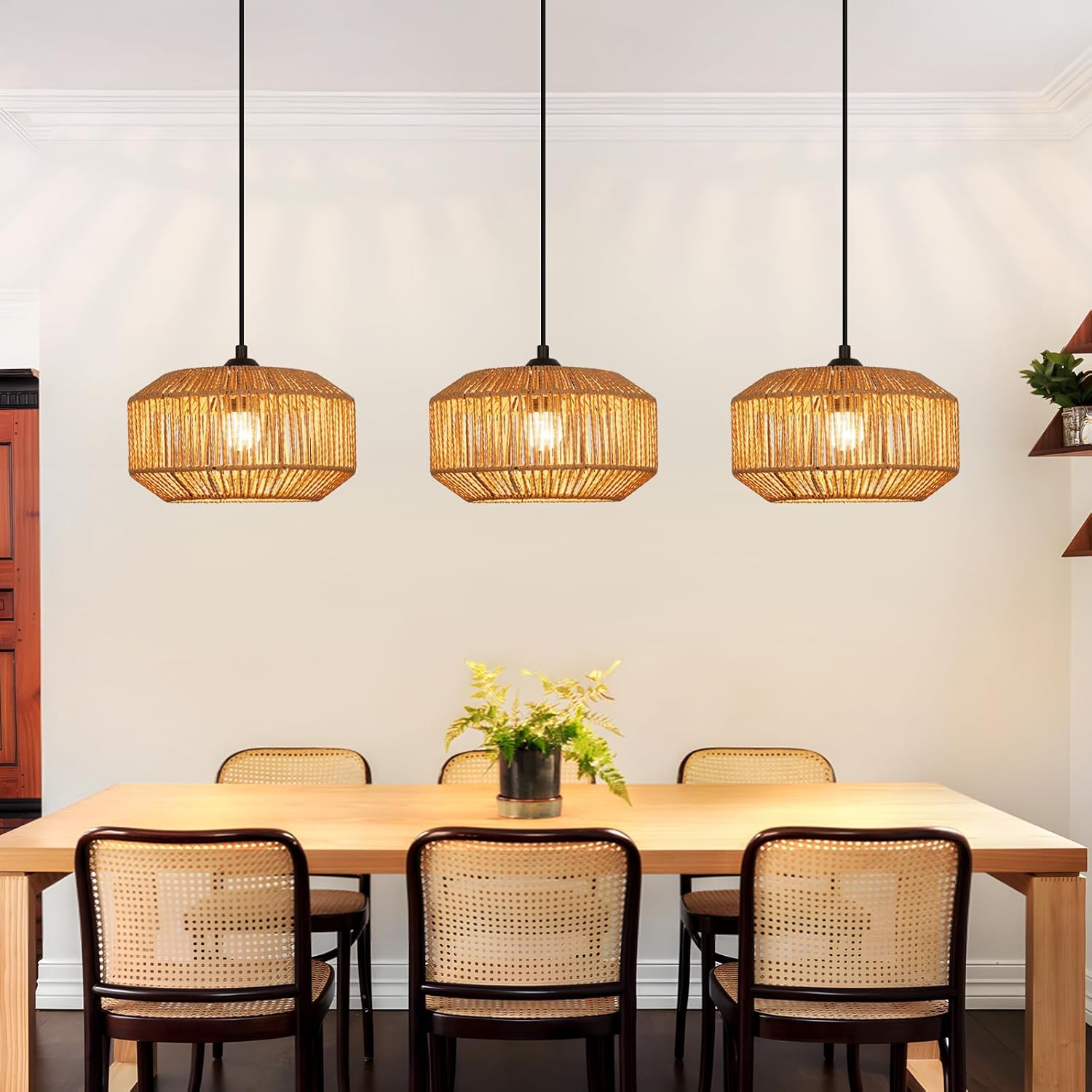 Lampada a sospensione ZMH vintage a 3 luci E27 per sala da pranzo (lampadina non inclusa)