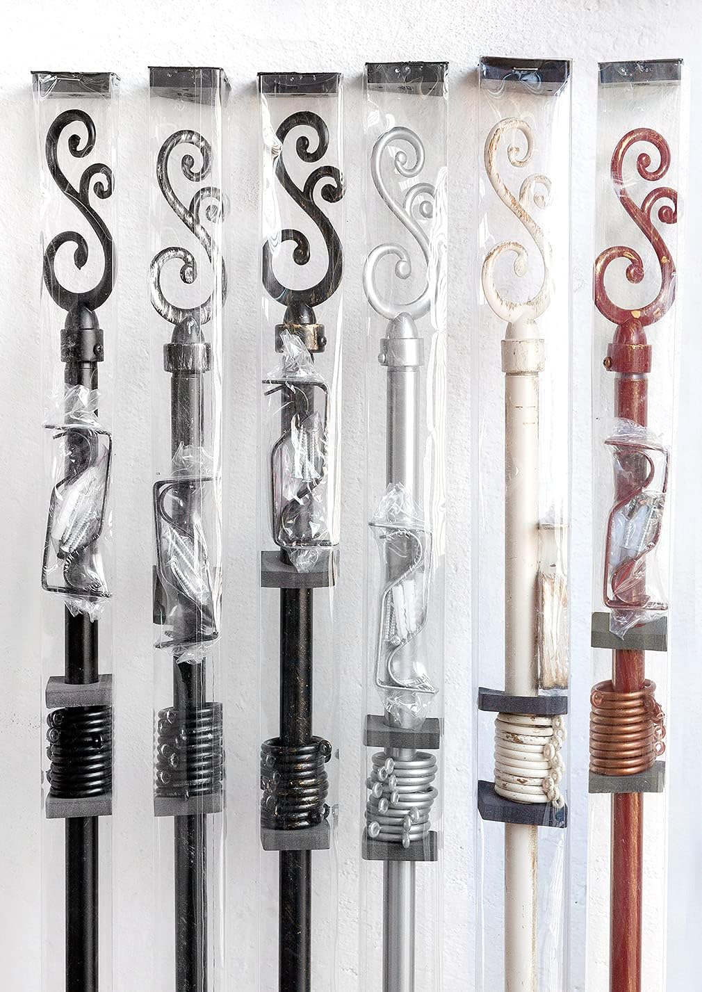 Bastone Tenda Ferro Estendibile 160-300 Asta Scorritenda modello Spirale Shabby Chic