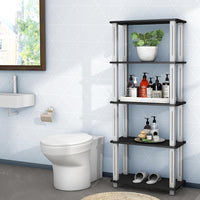 Scaffale a 5 livelli, Libreria Multifunzionale con Tanto Spazio, Scaffale di Stoccaggio Robusto, Ideale per Casa Garage Magazzino, Capacità di Carico 20 kg (Nero)