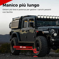 Cric per Auto a Cremagliera, Capacità di Sollevamento di 3000 kg, Cric di Sollevamento Pesante per Auto, Camion, Jeep, Quad, UTV e SUV