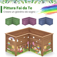 Letto Rialzato da Giardino in Legno, Fioriera da Esterno a Forma di L con Base Aperta, Aiuola per Frutto, Erbe, Verdure e Fiori da Blacone, Cortile e Prato, 120 x 120 x 63 cm (Marrone)