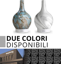 Innoliving INN-773G Diffusore d'Aroma ad Ultrasuoni in Vetro, Capacità 150ml, Copertura in Vetro Effetto Marmo Resistente