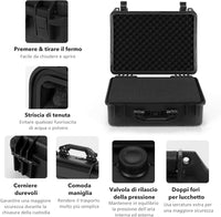 Valigetta per Macchina Fotografica Impermeabile, Custodia per Fotocamera con inserto in Schiuma Personalizzabile, Impermeabile IP66 e Antipolvere (34 x 31 x 16 cm)
