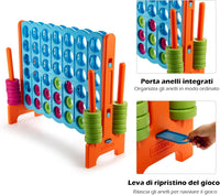Forza 4 Gigante Mega 4 in Linea Quattro Insieme, Gioco da Tavolo Gioco di Fila per Bambini, 120 x 42 x 104 cm (Azzurro+Arancione)