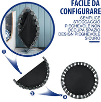 Trampolino Elastico per Bambini, Tappeto Elastico Pieghevole per Bambini con Copertura, Cuscinetti Antiscivolo e Maniglia, Ideale per Interno ed Esterno, Carico Massimo 150 kg