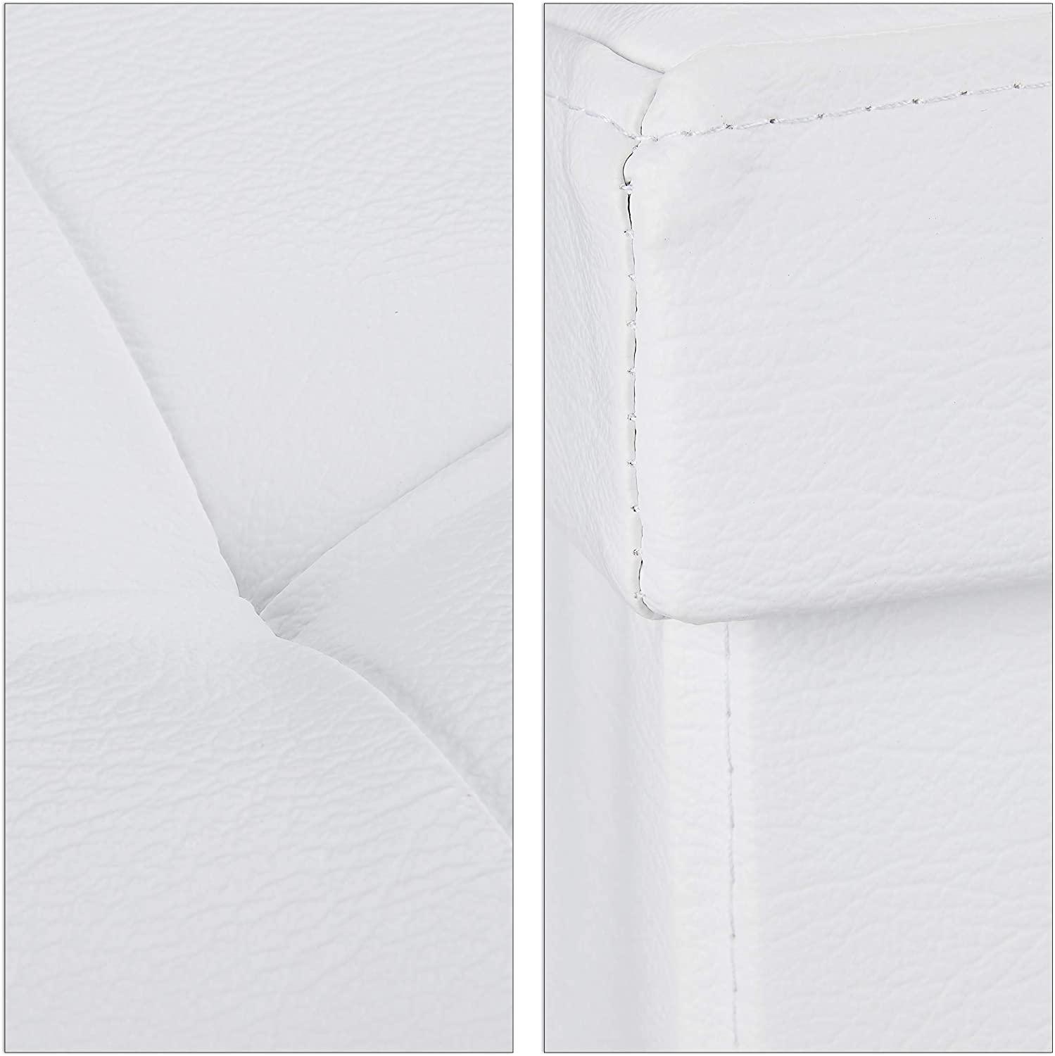 Panca con contenitore con coperchio in ecopelle 75 cm bianco 13_0000372