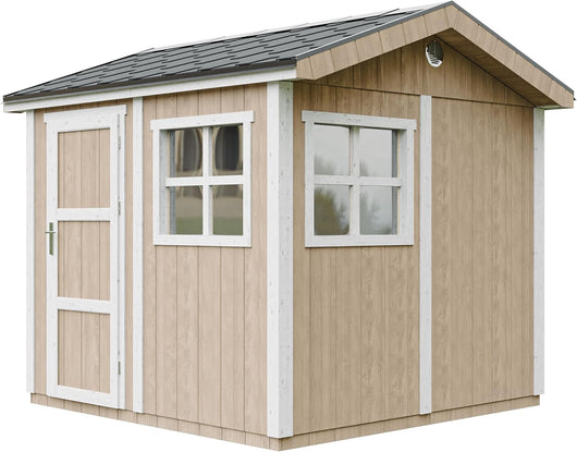 Casetta da giardino di qualit? premium 5,9 m² - H252x250x294 cm - Timbela M913-TERRA BROWN