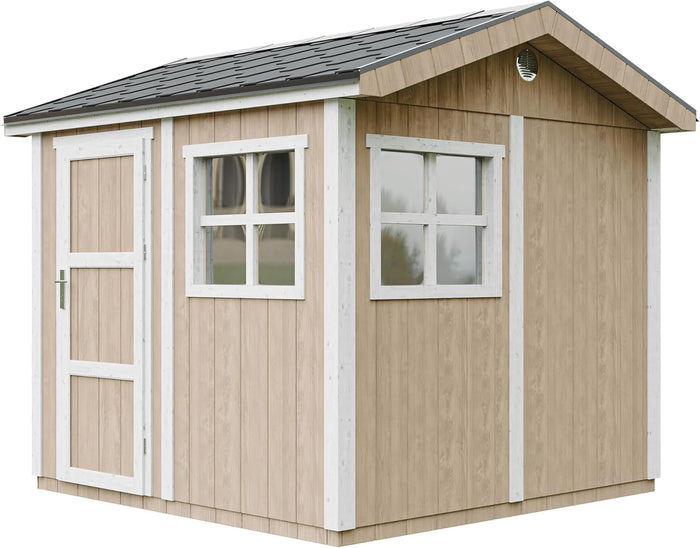 Casetta da giardino di qualit? premium 5,9 m² - H252x250x294 cm - Timbela M913-TERRA BROWN