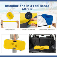 Set di Badminton con Rete, Racchette, 2 Volani e Scatola di Conservazione, Set di Badminton Portatile per 2 Giocatori da Esterno per Bambini, Ragazzi e Adulti