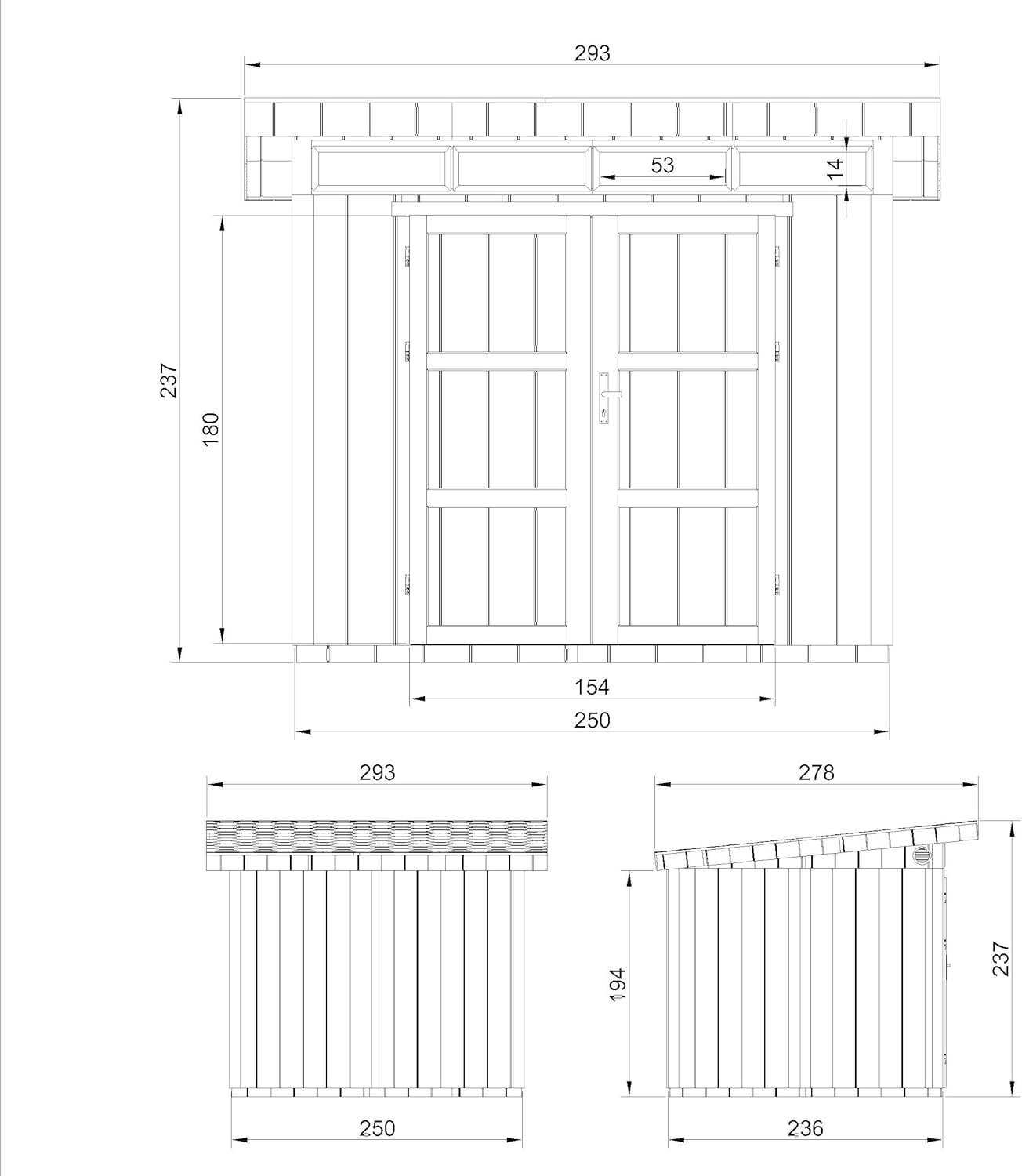 Casetta da Giardino di QUALIT? PREMIUM 5,9m?²-L279xW293cm - TIMBELA M903A