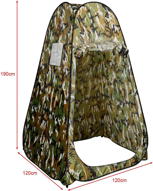 Tenda Cambiando Tenda da Doccia Esterno Tenda Pop-up per Campeggio Spiaggia, 120 x 120 x 190 cm（Camo）