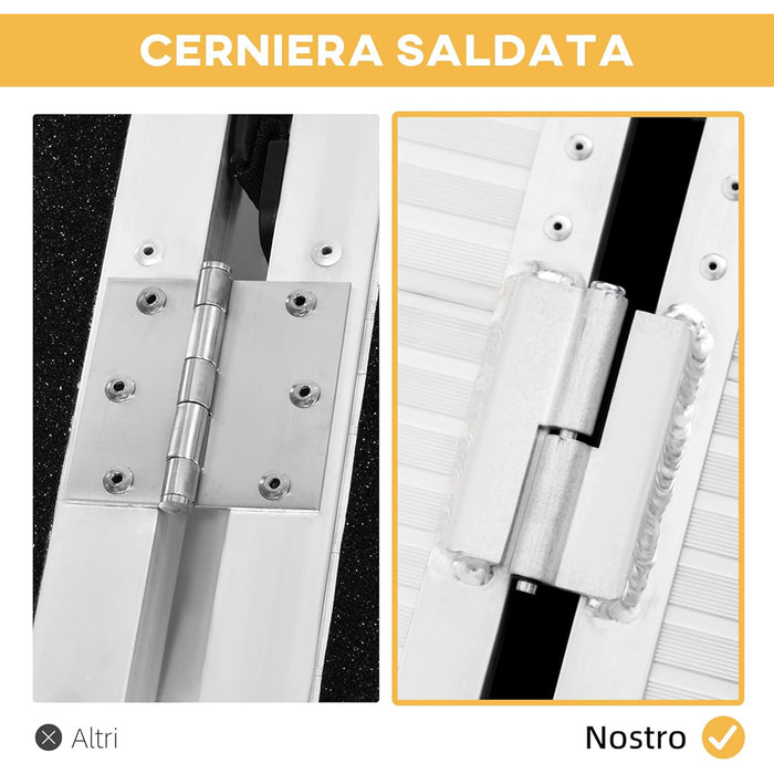 RAMPA X SEDIA A ROTELLE IN LEGA DI ALLUMINIO ANTISCIVOLO 272KG 183x72x5cm HOMCOM