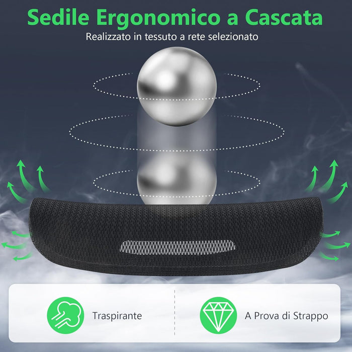 Sedia Ergonomica da Ufficio, Sedia Girevole con Poggiatesta, Supporto Lombare, Braccioli 3D, Poggiapiedi Estraibile & Schienale Reclinabile, Poltrona Girevole con Poggiapiedi