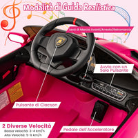 Lamborghini Macchina Elettrica per Bambini, Auto Elettrica Cavalcabile con Telecomando Luci LED, 3 Velocità, 3-6 km/h, Modalità Dondolo, per Bambini 3-8 Anni (Rosa)