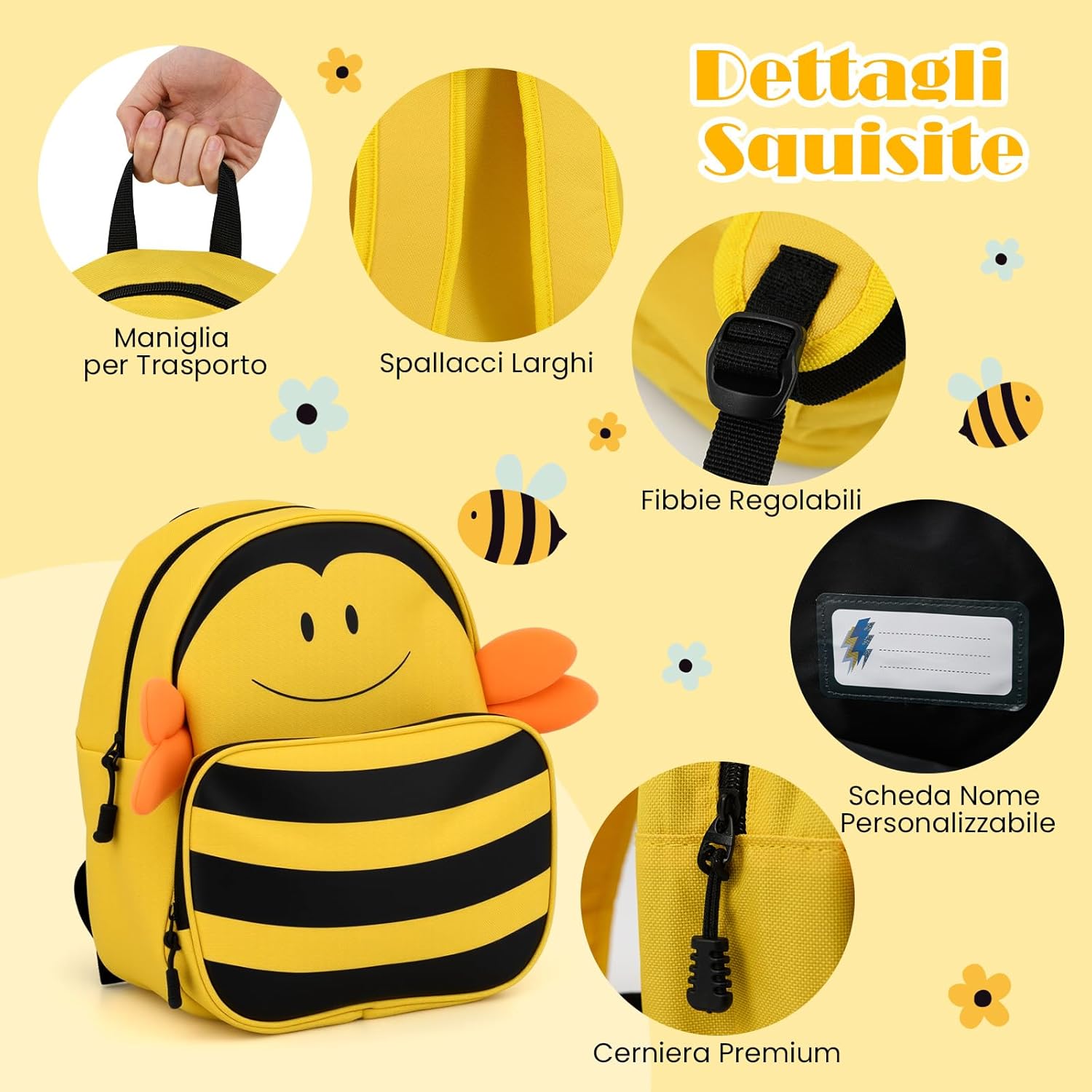 Set di Valigia per Bambini, 16" Valigia+ 12" Zaino, 2 Pezzi, con Ruote Girevoli a 360° e Maniglia Retrattile, Ideale per Viaggiare in Modo Comodo e Divertente (Modello 24)