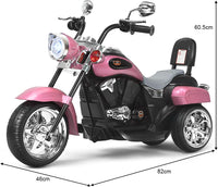 6V Moto Elettriche per Bambini, Moto Cavalcabile Marcia Avanti e Indietro, Portanza di Peso 30kg (Rosa Chiaro)