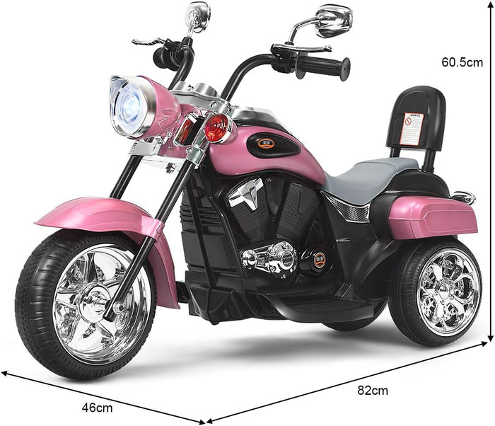 6V Moto Elettriche per Bambini, Moto Cavalcabile Marcia Avanti e Indietro, Portanza di Peso 30kg (Rosa Chiaro)
