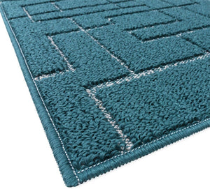 Tappeto Casa Cucina 3D 50x115 Cm Design Geometrico Moderno Assorbente Antiscivolo Blu