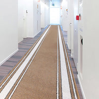 Tappeto Scala Passatoia Ingresso Corsia Scale Antiscivolo Stile Classico Beige 67x140 cm