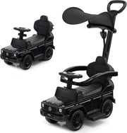 Auto a Spinta per Bambini, Macchina Cavalcabile a Spinta con Tettuccio Regolabile Maniglia per Genitori Paracolpi, Ideale per Bambini 12-36 Mesi (Nero)