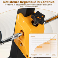 Cyclette a Pedali Pieghevole, Macchina per Fitnes con Resistenza e Altezza Regolabili e Cuscinetti Antiscivolo, Attrezzature per Riabilitazione degli Anziani