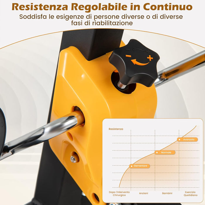 Cyclette a Pedali Pieghevole, Macchina per Fitnes con Resistenza e Altezza Regolabili e Cuscinetti Antiscivolo, Attrezzature per Riabilitazione degli Anziani