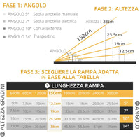 RAMPA X SEDIA A ROTELLE PIEGHEVOLE E ANTISCIVOLO CAPACITA' 272KG 152x73cm HOMCOM