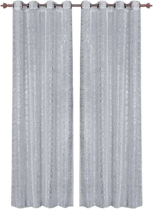 Tende Porta Finestra Occhielli Coppia Moderna 140x280 Cm Semitrasparente Interno Grigio