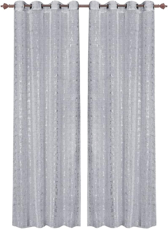 Tende Porta Finestra Occhielli Coppia Moderna 140x280 Cm Semitrasparente Interno Grigio