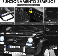Mercedes Benz Macchina Elettrica per Bambini 12V, Veicolo Elettrico con Luci LED e Chiusura di Sicurezza, Macchina Cavalcabile per Bambini 3-8 Anni (Nero)