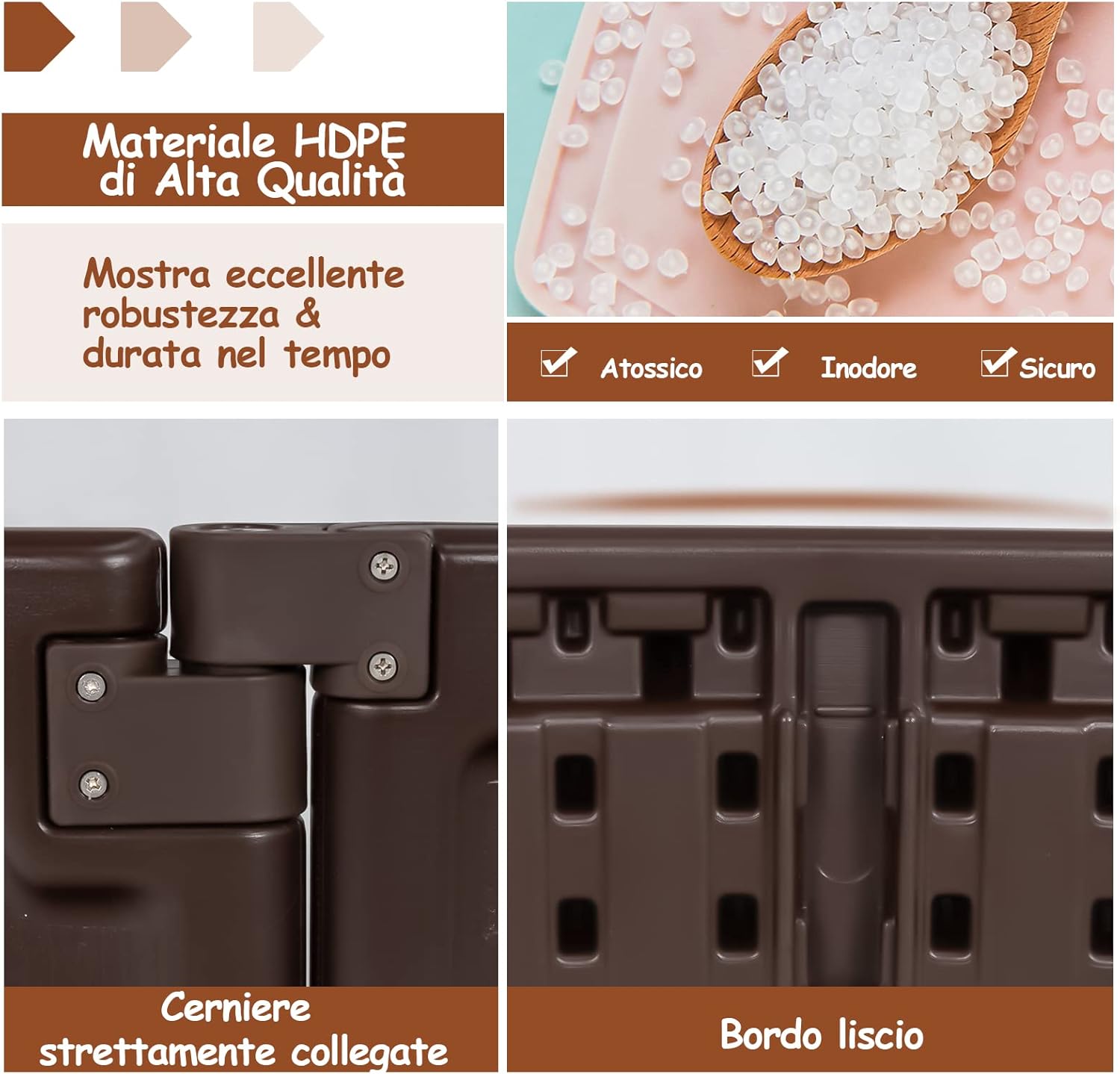 Sabbiera per Bambini con Rotondo Coperchio Impermeabile, Ideale per Giardino, Cortile e Spiaggia,120 x 120 x 21 cm, Marrone