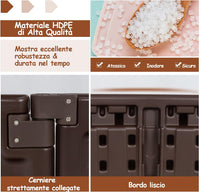 Sabbiera per Bambini con Rotondo Coperchio Impermeabile, Ideale per Giardino, Cortile e Spiaggia,120 x 120 x 21 cm, Marrone