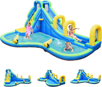 Castello Gonfiabile 3 in 1 Per 4 Bambini 4-12anni - Con Scivolo/Piscina/Muro Arrampicante - Con Borsa di Trasporto/Kit di Riparazione - Interno ed Esterno - Senza soffiatore