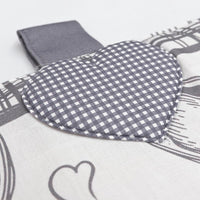 Copriforno Morbido Shabby Chic Cuori Passanti Tessuto Chiusura Velcro Proteggi Forno Cucina Dis.B