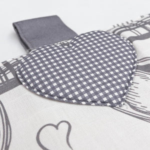 Copriforno Morbido Shabby Chic Cuori Passanti Tessuto Chiusura Velcro Proteggi Forno Cucina Dis.B