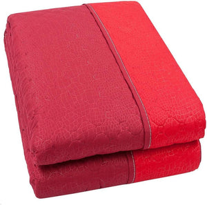 Trapunta Double Face 200x255 cm Coperta Morbida Copriletto Tinta Unita Bordeaux