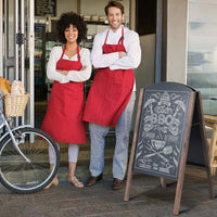 Lavagna Cavalletto Lavagna da Esterno per Ristorante Lavagna Nera da Pavimento con 2 Facce in Legno Pieghevole per Messaggi Pubblicitari del Negozio (Medello 1)