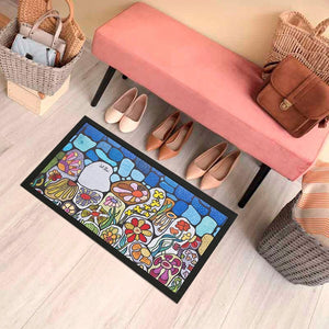 Zerbino Gomma Dipinto Artistico Jack Ottanio Pop Art 40x70 cm Antiscivolo Stone Garden (G)